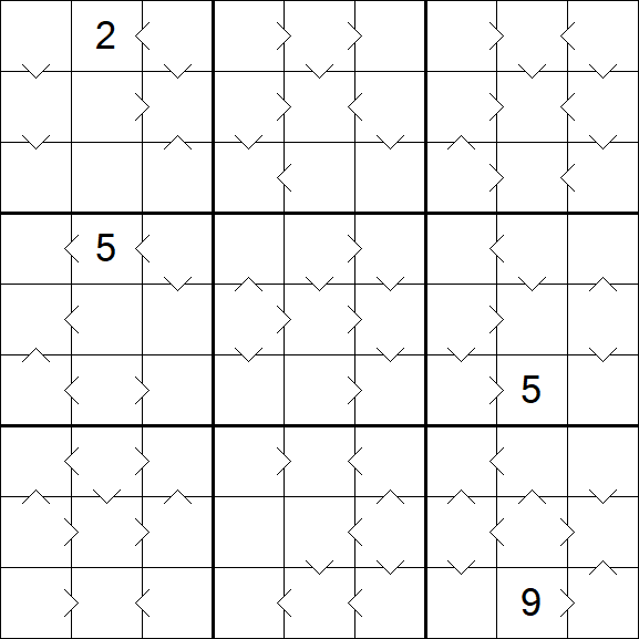 Greater Than Sudoku - Difícil
