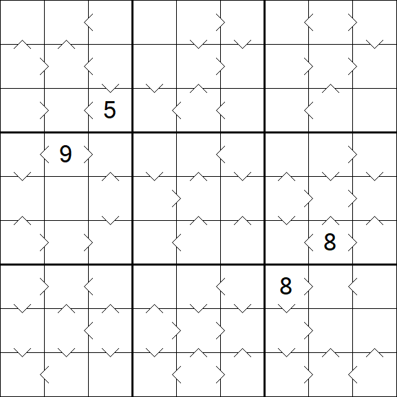 Greater Than Sudoku - Difícil
