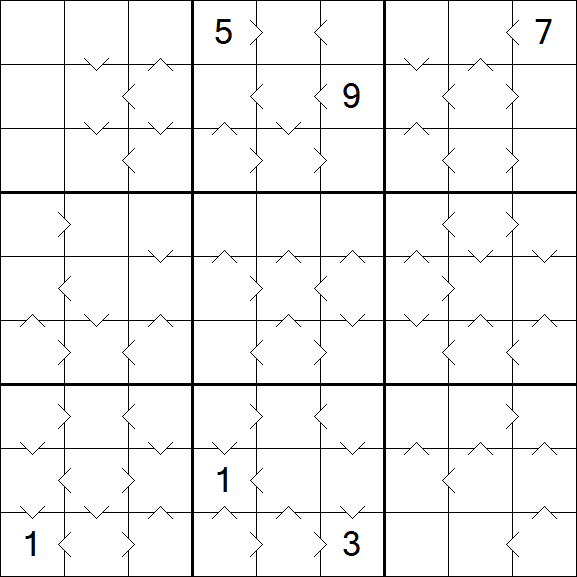 Greater Than Sudoku - Difícil