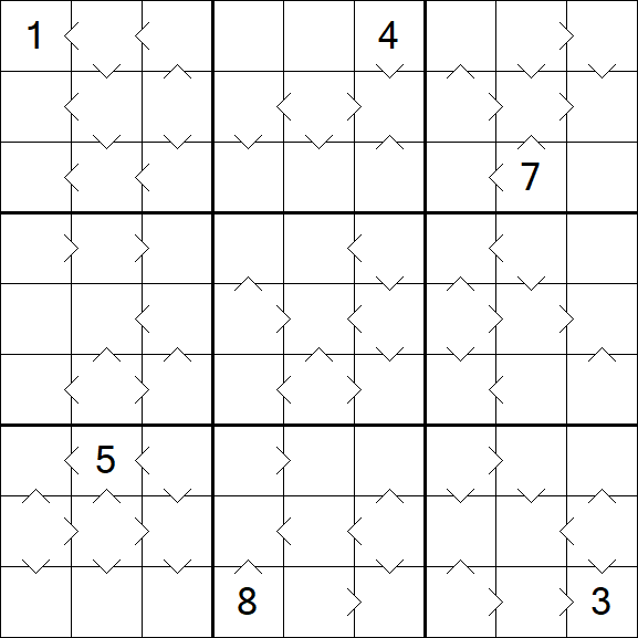 Greater Than Sudoku - Difícil
