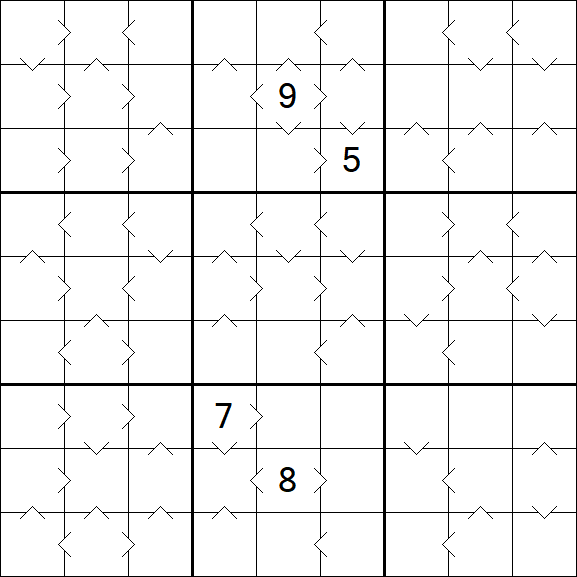 Greater Than Sudoku - Difícil