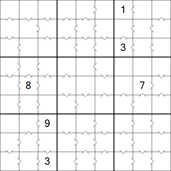 Greater Than Sudoku - Difícil