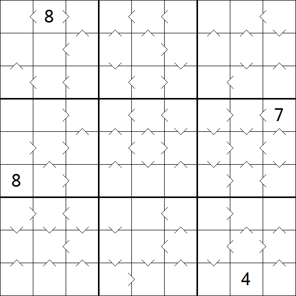 Greater Than Sudoku - Difícil