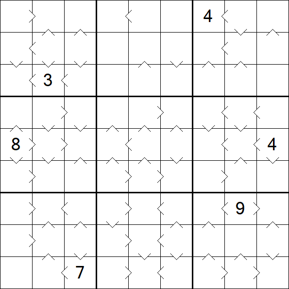 Greater Than Sudoku - Difícil