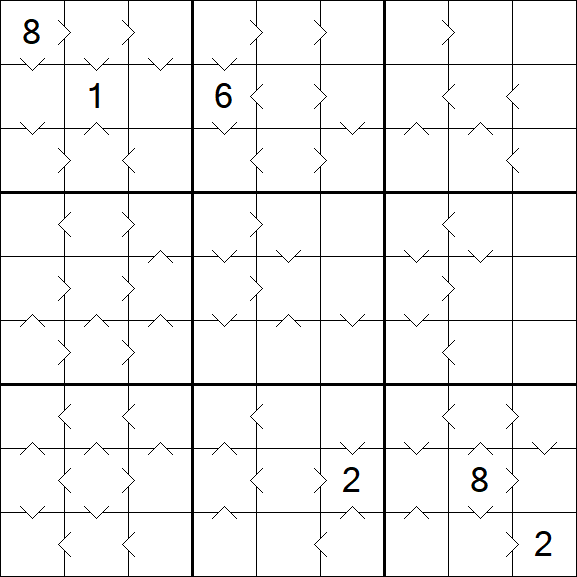 Greater Than Sudoku - Difícil