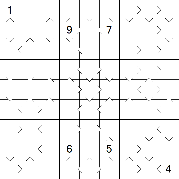 Greater Than Sudoku - Difícil