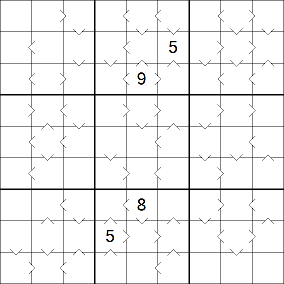 Greater Than Sudoku - Difícil