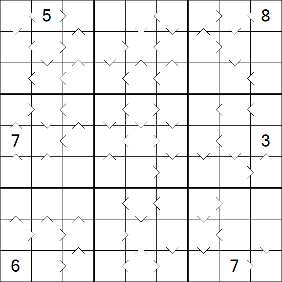 Greater Than Sudoku - Difícil