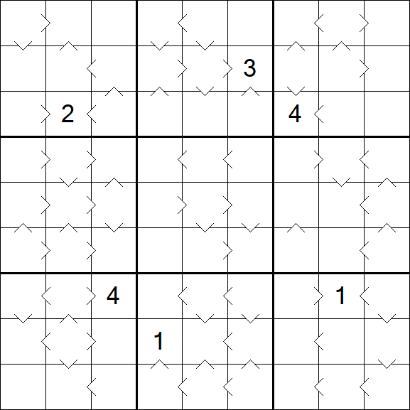 Greater Than Sudoku - Hard