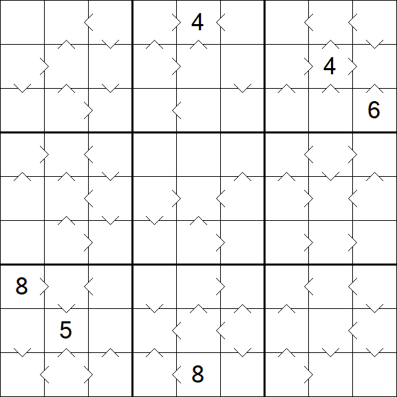 Greater Than Sudoku - Schwierig