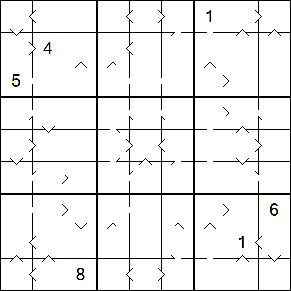 Greater Than Sudoku - Schwierig