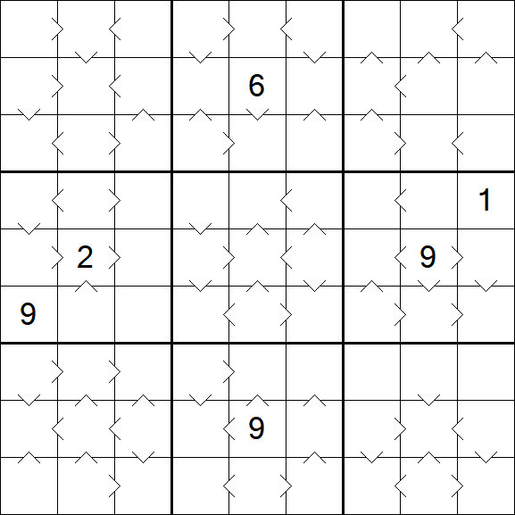 Greater Than Sudoku - Schwierig