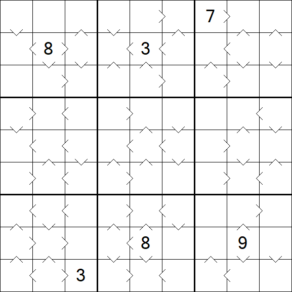 Greater Than Sudoku - Schwierig
