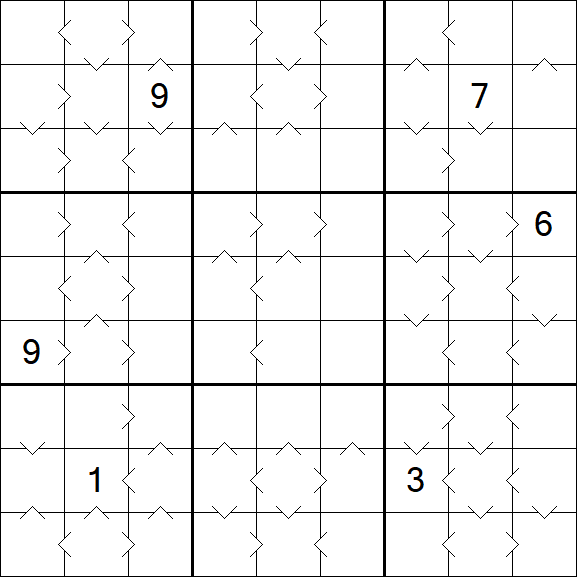 Greater Than Sudoku - Difficile