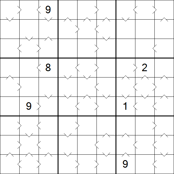 Greater Than Sudoku - Difficile