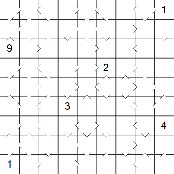 Greater Than Sudoku - Difficile