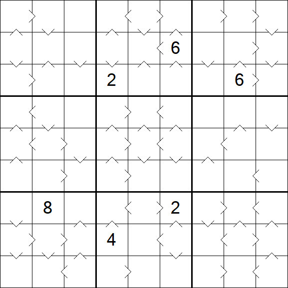 Greater Than Sudoku - Difficile