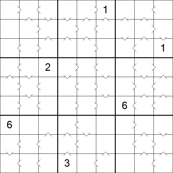 Greater Than Sudoku - Difficile