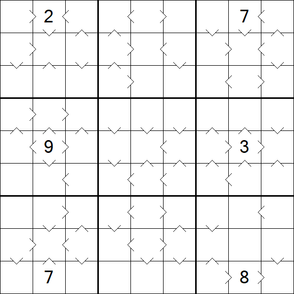 Greater Than Sudoku - Difficile
