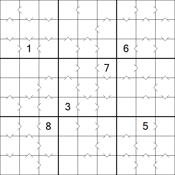 Greater Than Sudoku - Difficile