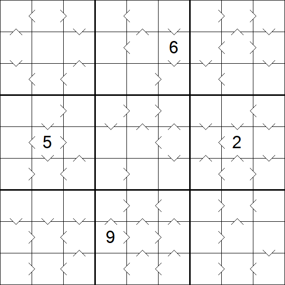 Greater Than Sudoku - Difficile