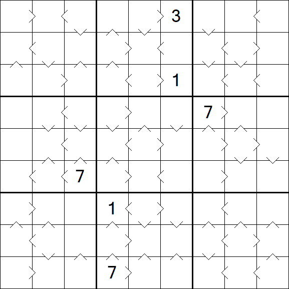 Greater Than Sudoku - Schwierig