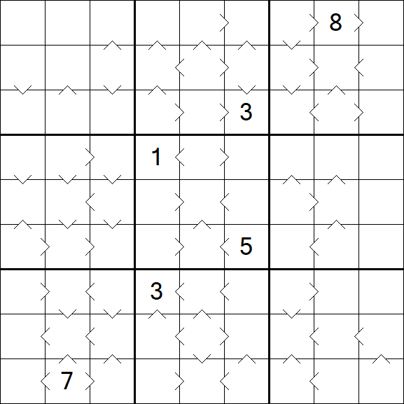 Greater Than Sudoku - Schwierig