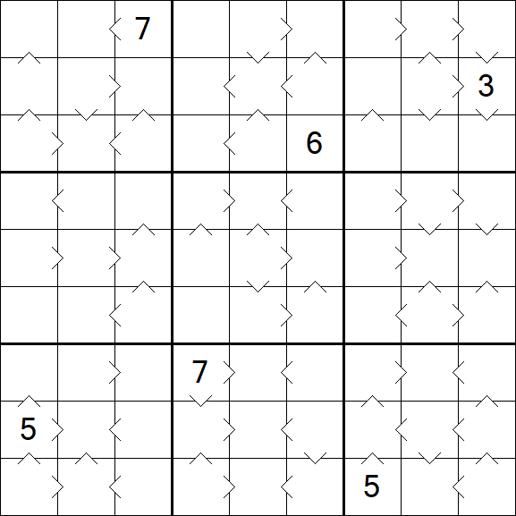 Greater Than Sudoku - Schwierig