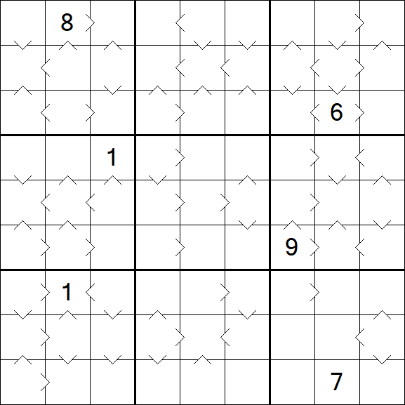 Greater Than Sudoku - Schwierig