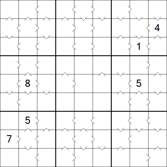 Greater Than Sudoku - Schwierig