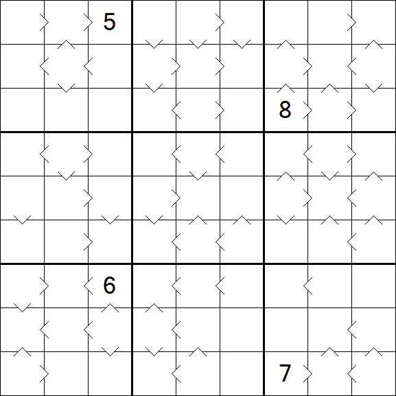Greater Than Sudoku - Schwierig