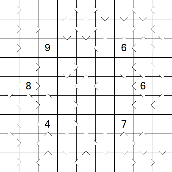 Greater Than Sudoku - Schwierig