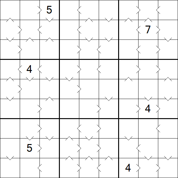 Greater Than Sudoku - Schwierig