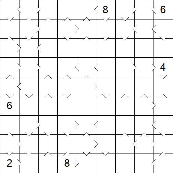 Greater Than Sudoku - Schwierig