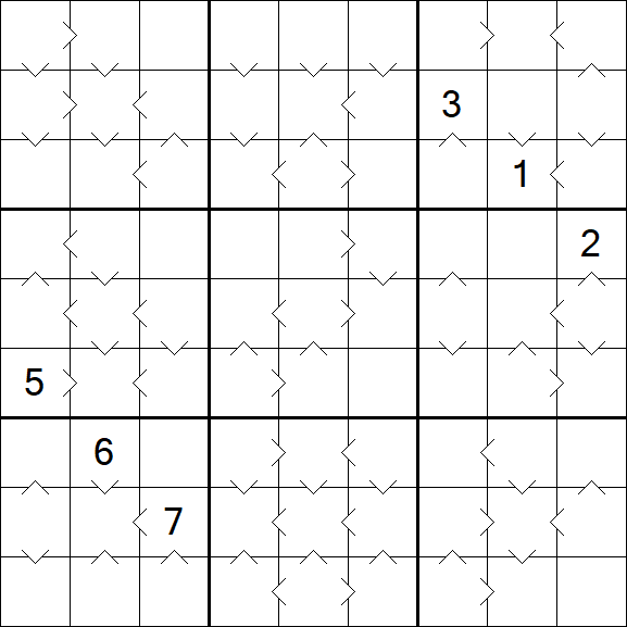 Greater Than Sudoku - Schwierig