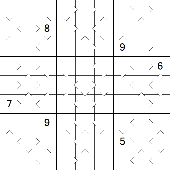 Greater Than Sudoku - Schwierig