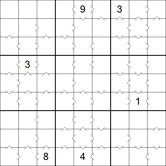 Greater Than Sudoku - Difficile