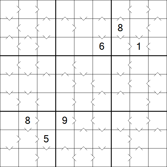 Greater Than Sudoku - Difficile
