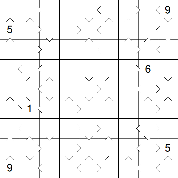 Greater Than Sudoku - Difficile