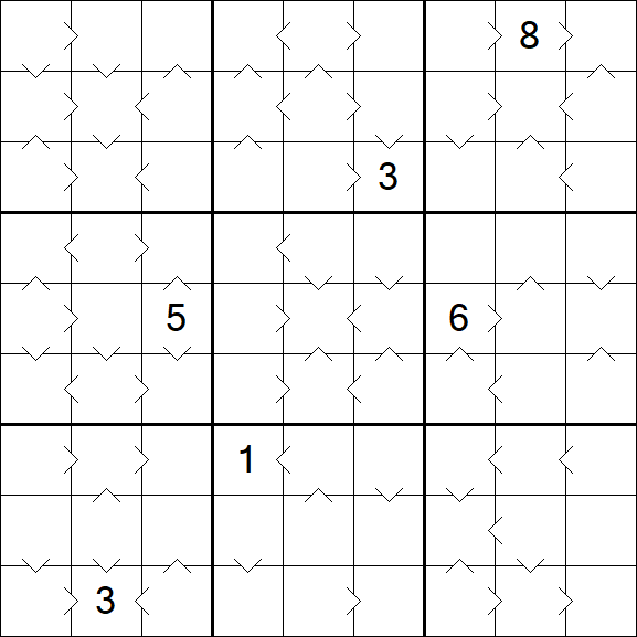 Greater Than Sudoku - Difficile