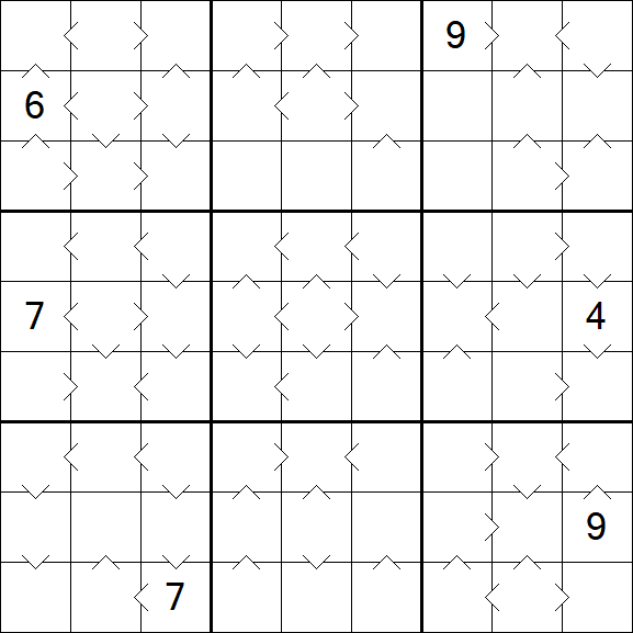 Greater Than Sudoku - Difficile
