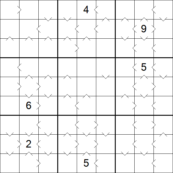 Greater Than Sudoku - Difficile