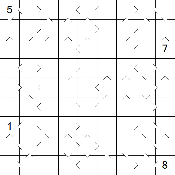 Greater Than Sudoku - Difficile