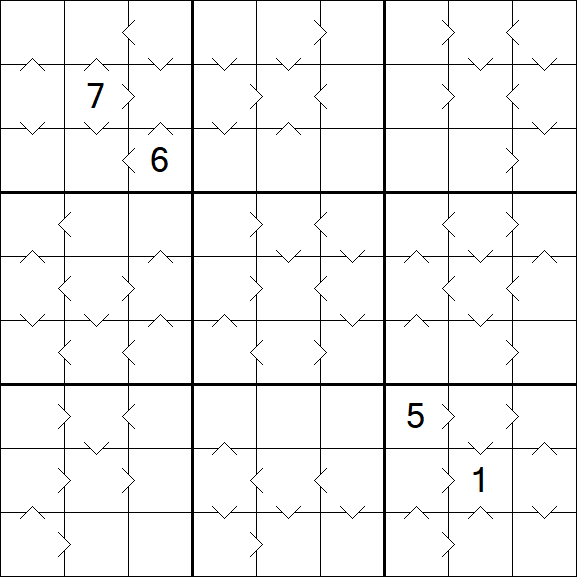 Greater Than Sudoku - Difficile