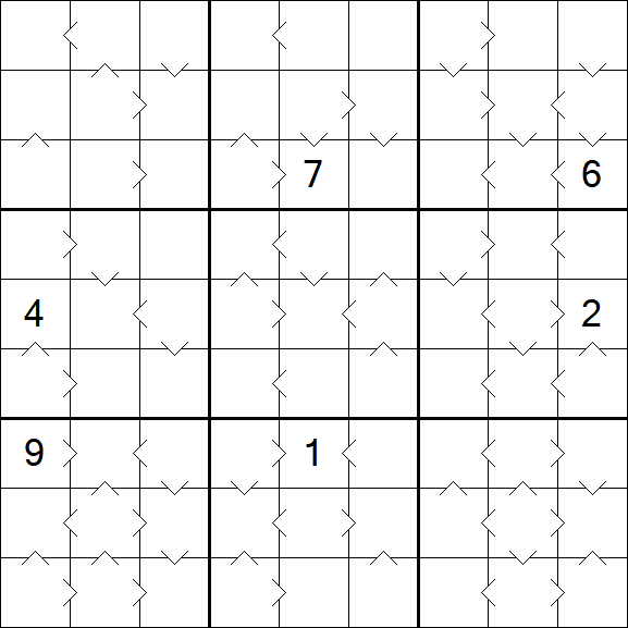Greater Than Sudoku - Difficile