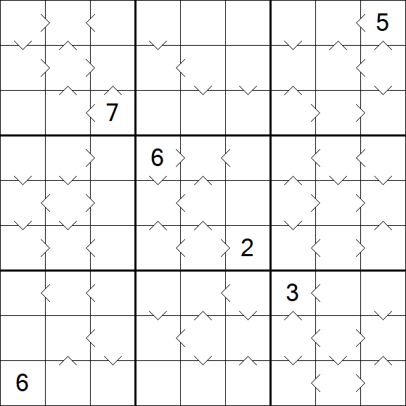 Greater Than Sudoku - Difícil