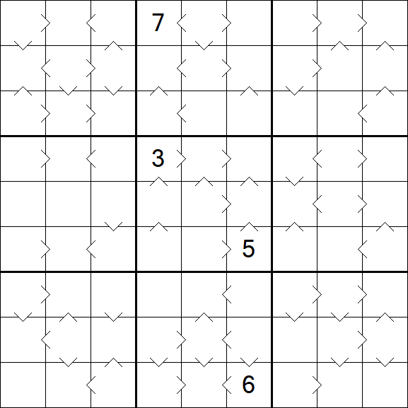 Greater Than Sudoku - Schwierig