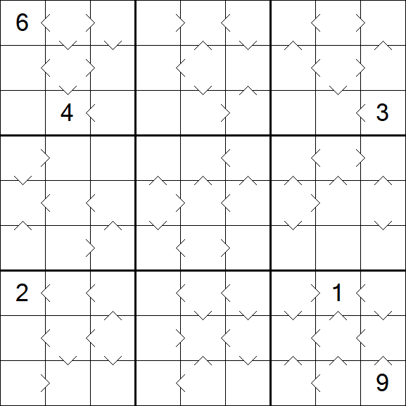 Greater Than Sudoku - Difícil
