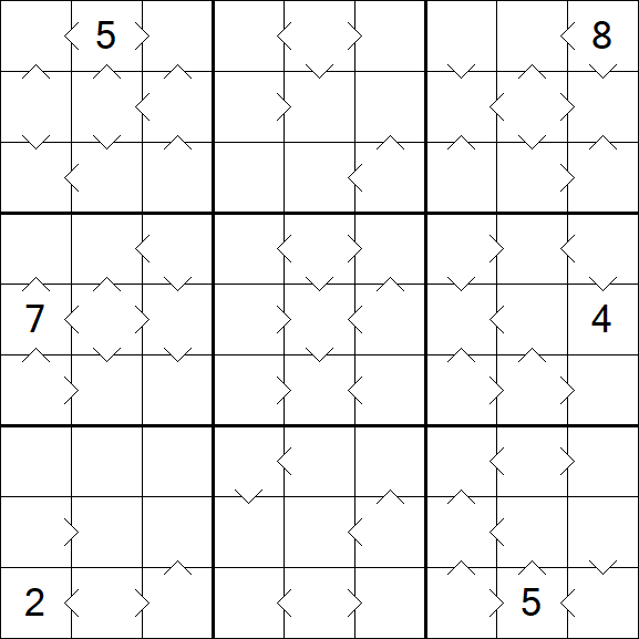 Greater Than Sudoku - Hard