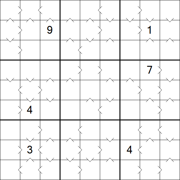 Greater Than Sudoku - Hard